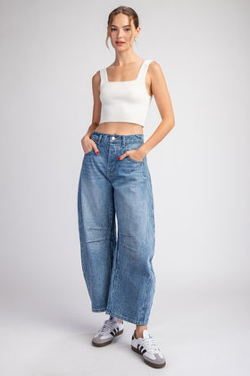 Mineral Washed Barrel Pants
