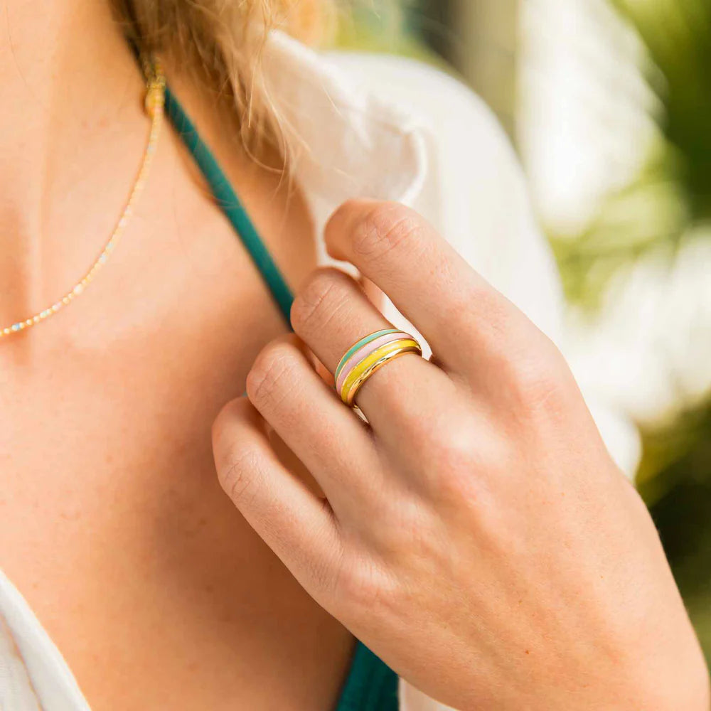 Pura Vida Sunset Striped Dome Ring BrightSky Boutique