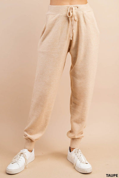 Taupe Soft Knit Joggers