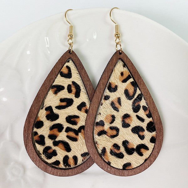 Teardrop Leather Earrings