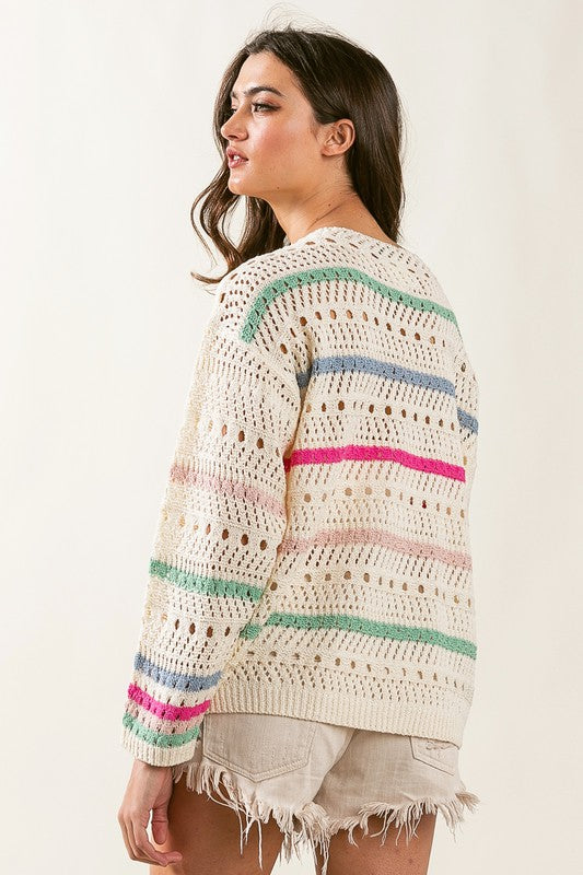 Multi Colors Stripe Sweater