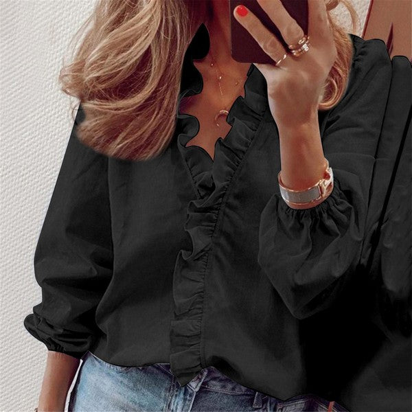 Long Sleeve Ruffle Top