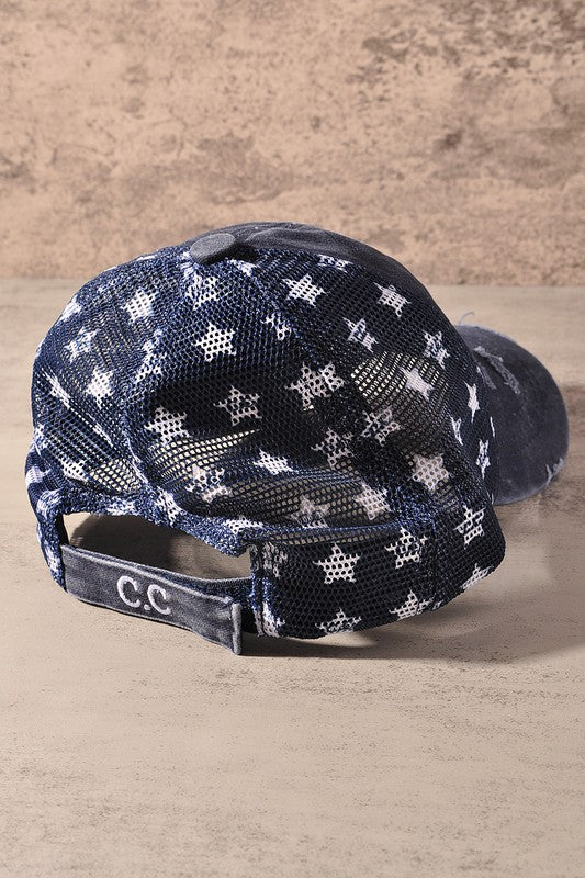 Stars and Stripes Washed Trucker Hat