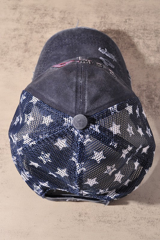 Stars and Stripes Washed Trucker Hat