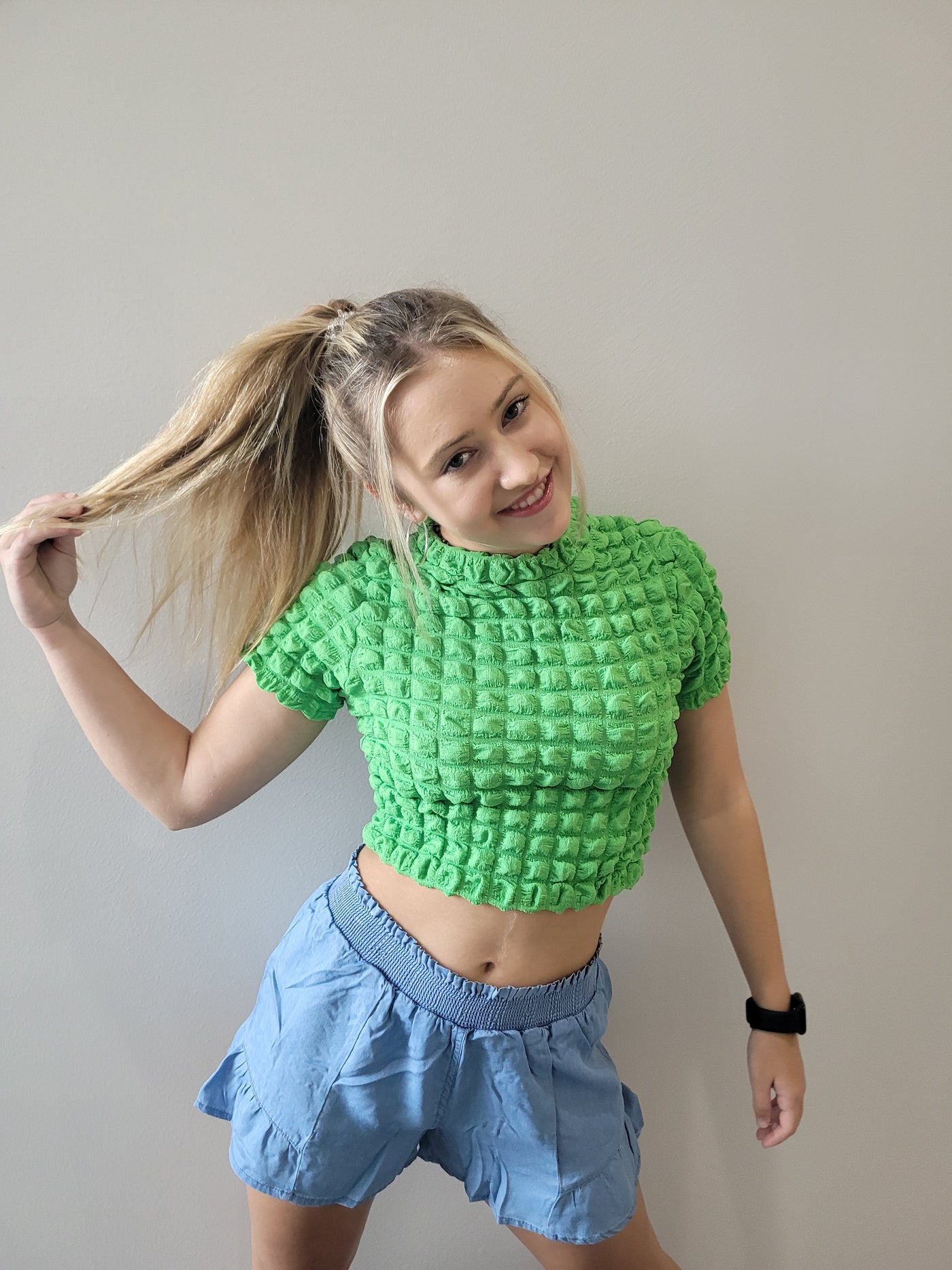 Bubble Burst Crop Top-Final Sale