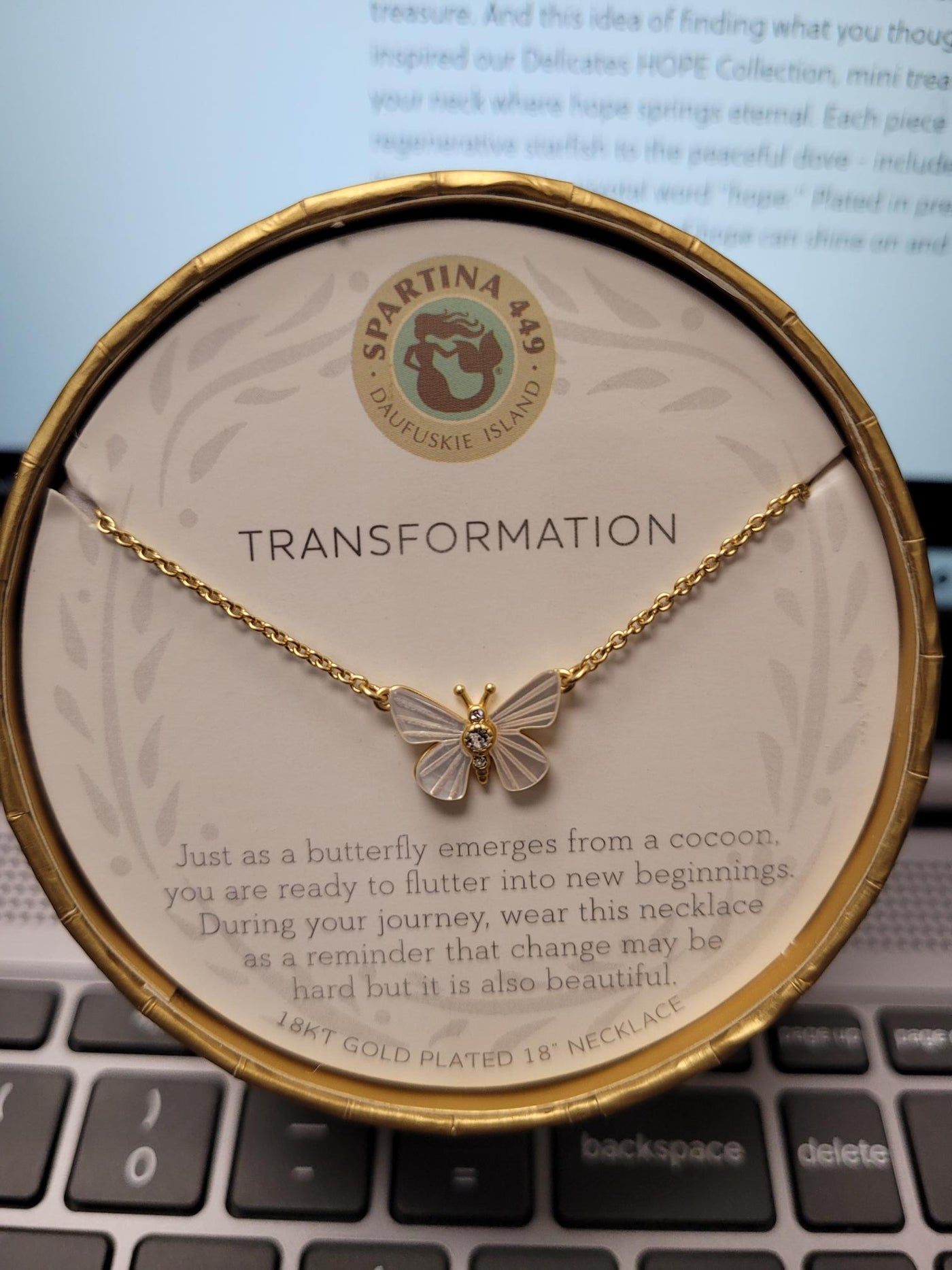 Sea La Vie Transformation Butterfly Spartina Necklace