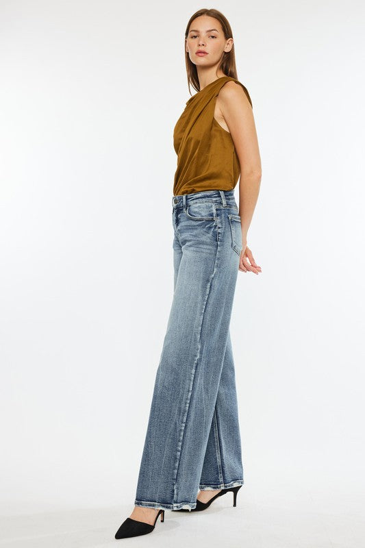 KanCan Mid Rise Wide Leg Stretch Jeans