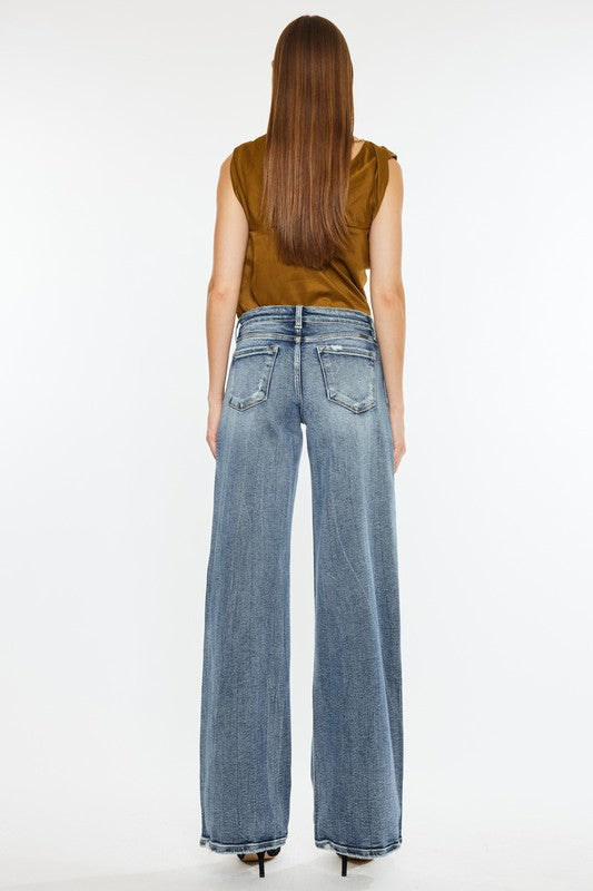 KanCan Mid Rise Wide Leg Stretch Jeans