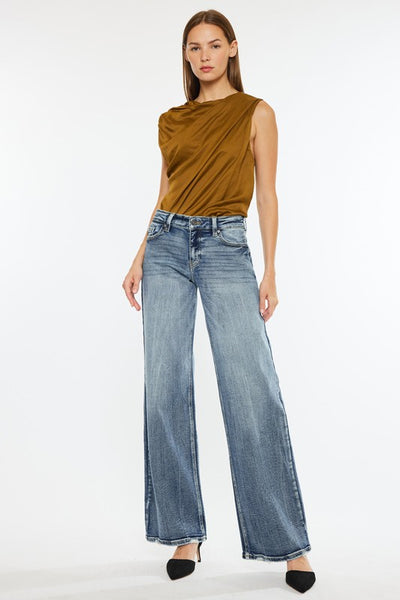 KanCan Mid Rise Wide Leg Stretch Jeans