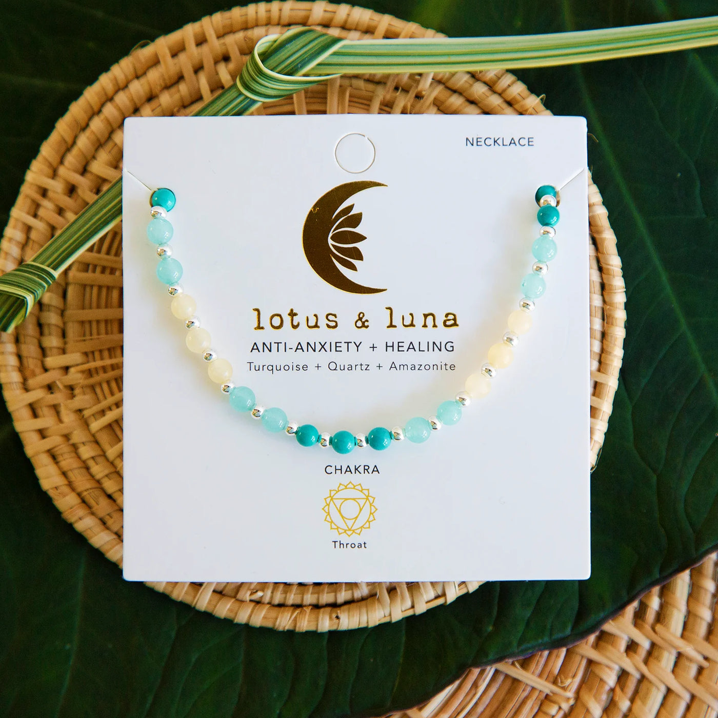 Lotus and Luna Anti-Anxiety + Healing 4mm Metal Accent Necklace