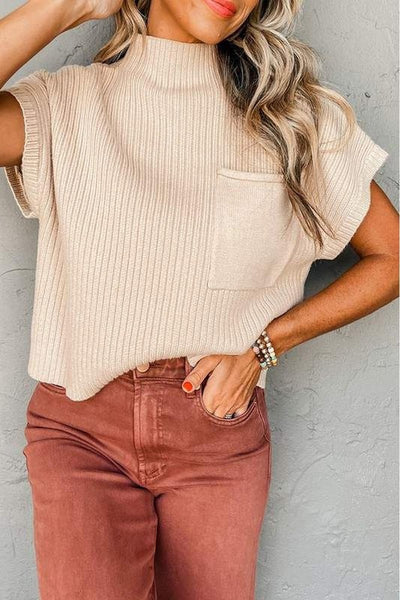 Patch Pocket Ribbed Sweater