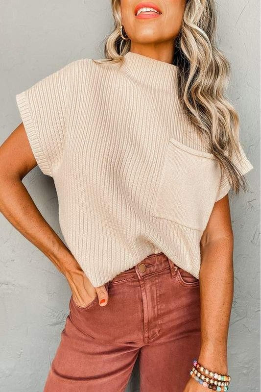 Patch Pocket Ribbed Sweater