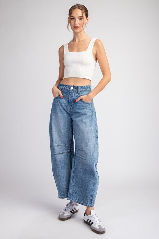 Mineral Washed Barrel Pants