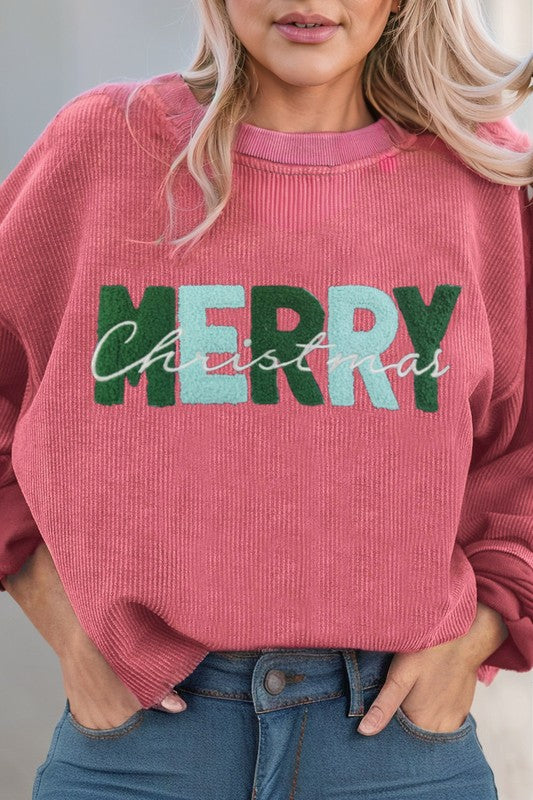 MERRY Christmas Corded Graphic Sweatshirt