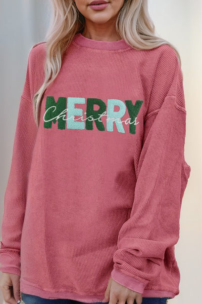 MERRY Christmas Corded Graphic Sweatshirt