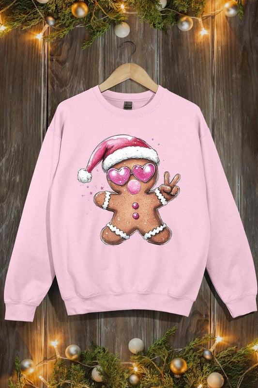 Blowing Bubble Gingerbread Graphic Sweatshirts