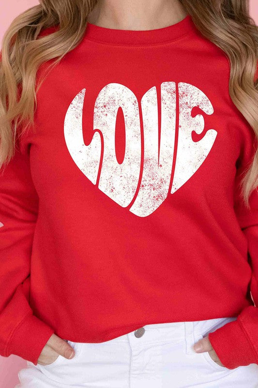 Heart-shape LOVE Letter Graphic Sweatshirt