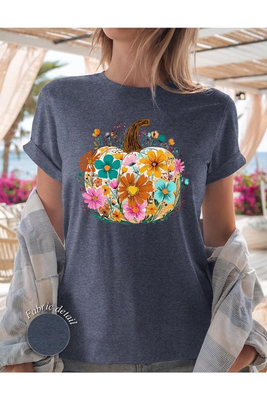 Floral Pumpkin Graphic Heavy Cotton Tee
