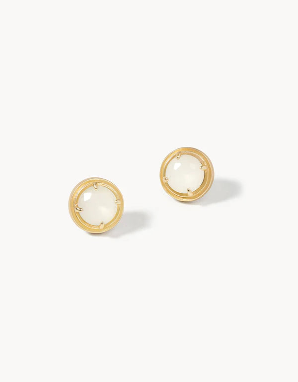 Crema Frosted White Stud Earrings