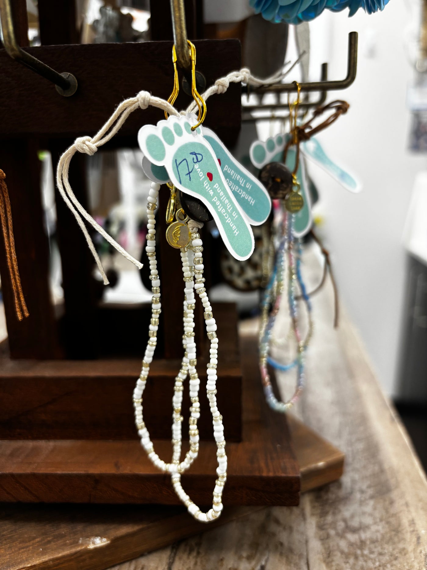 Lotus and Luna Beaded Anklet