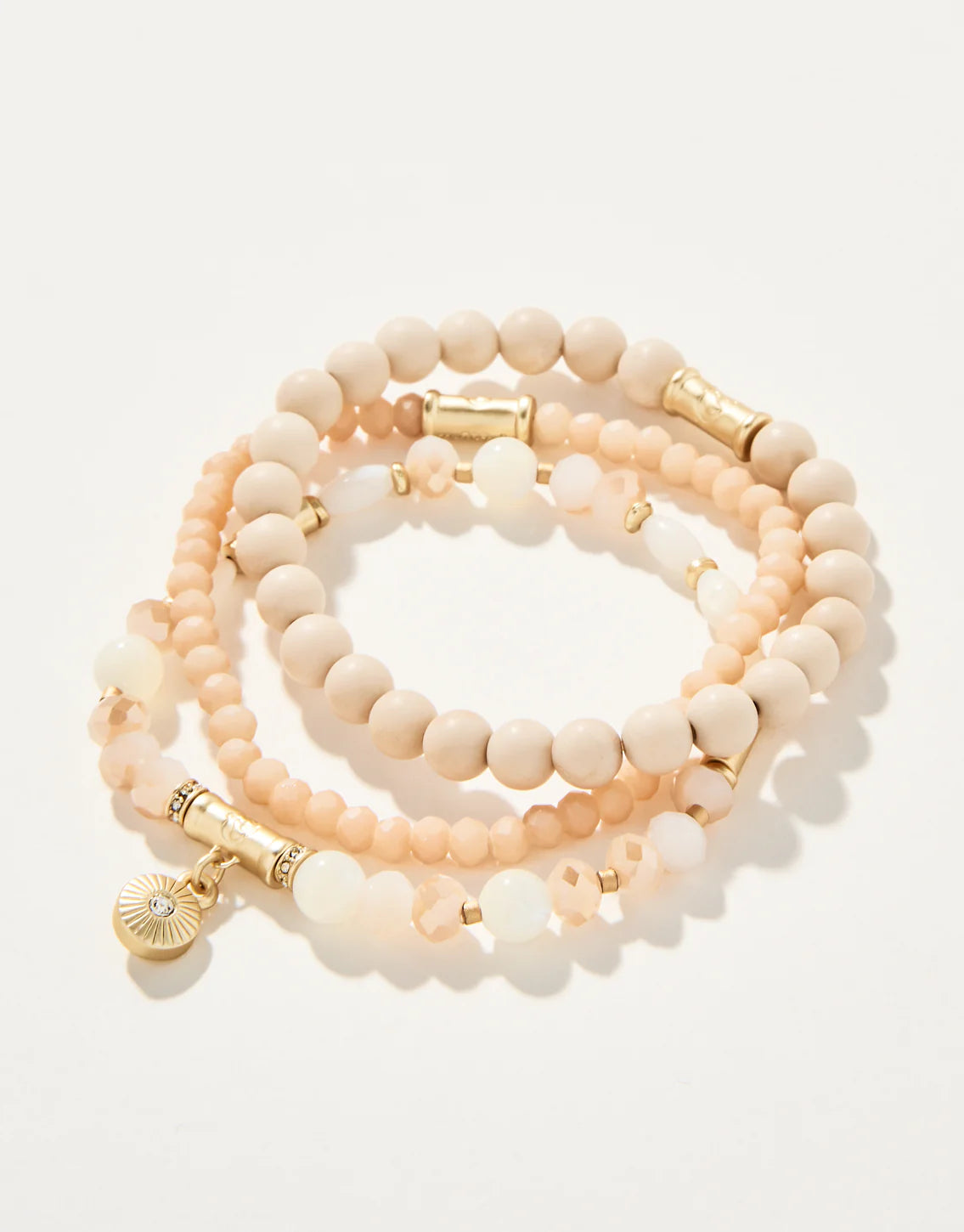 Spartina Sparkle Stretch Bracelet Stack Cream