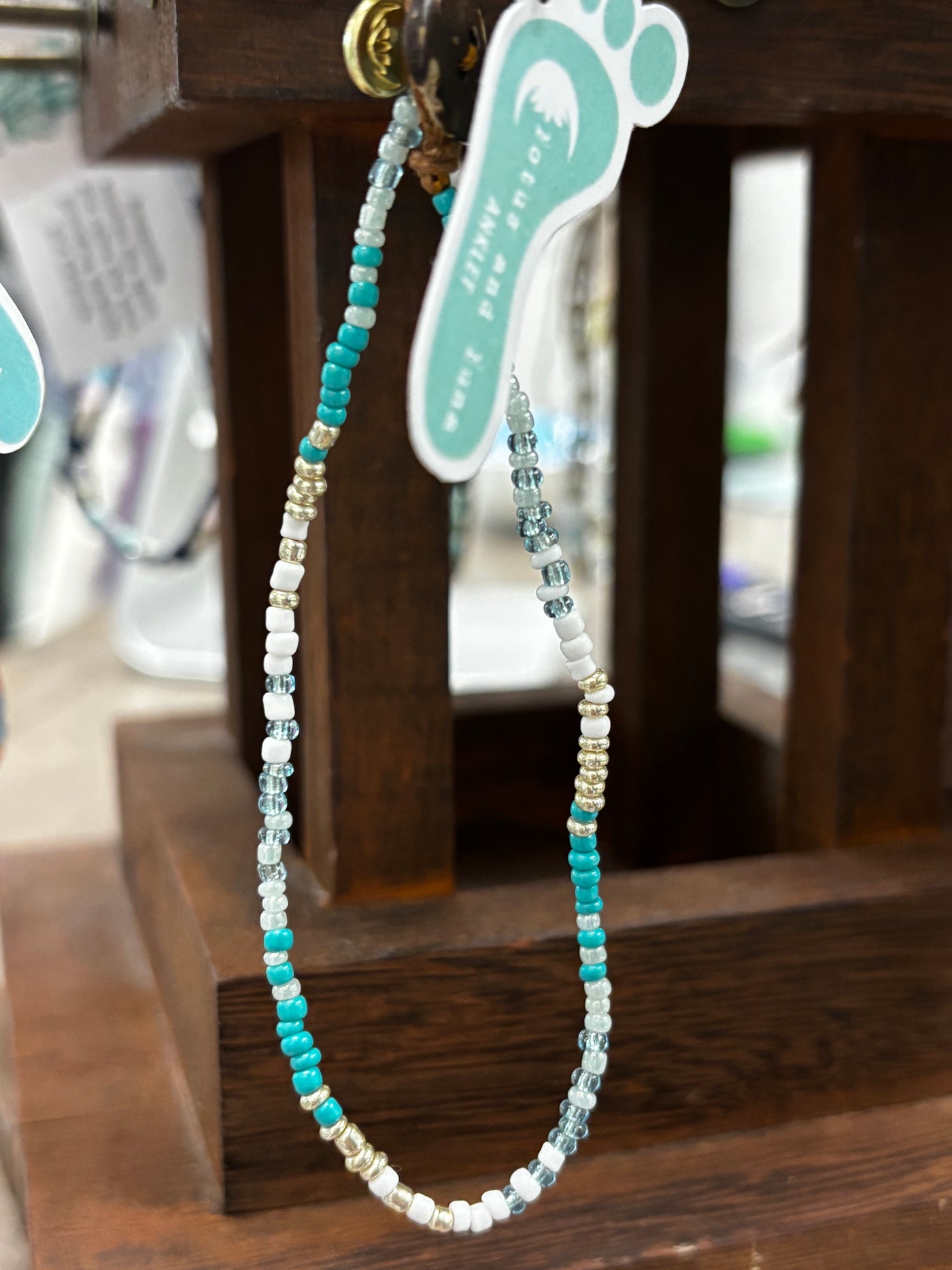 Lotus and Luna Beaded Anklet