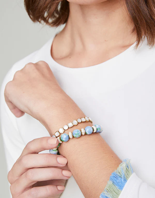 Spartina Stone Stretch Bracelet Jade/Blue