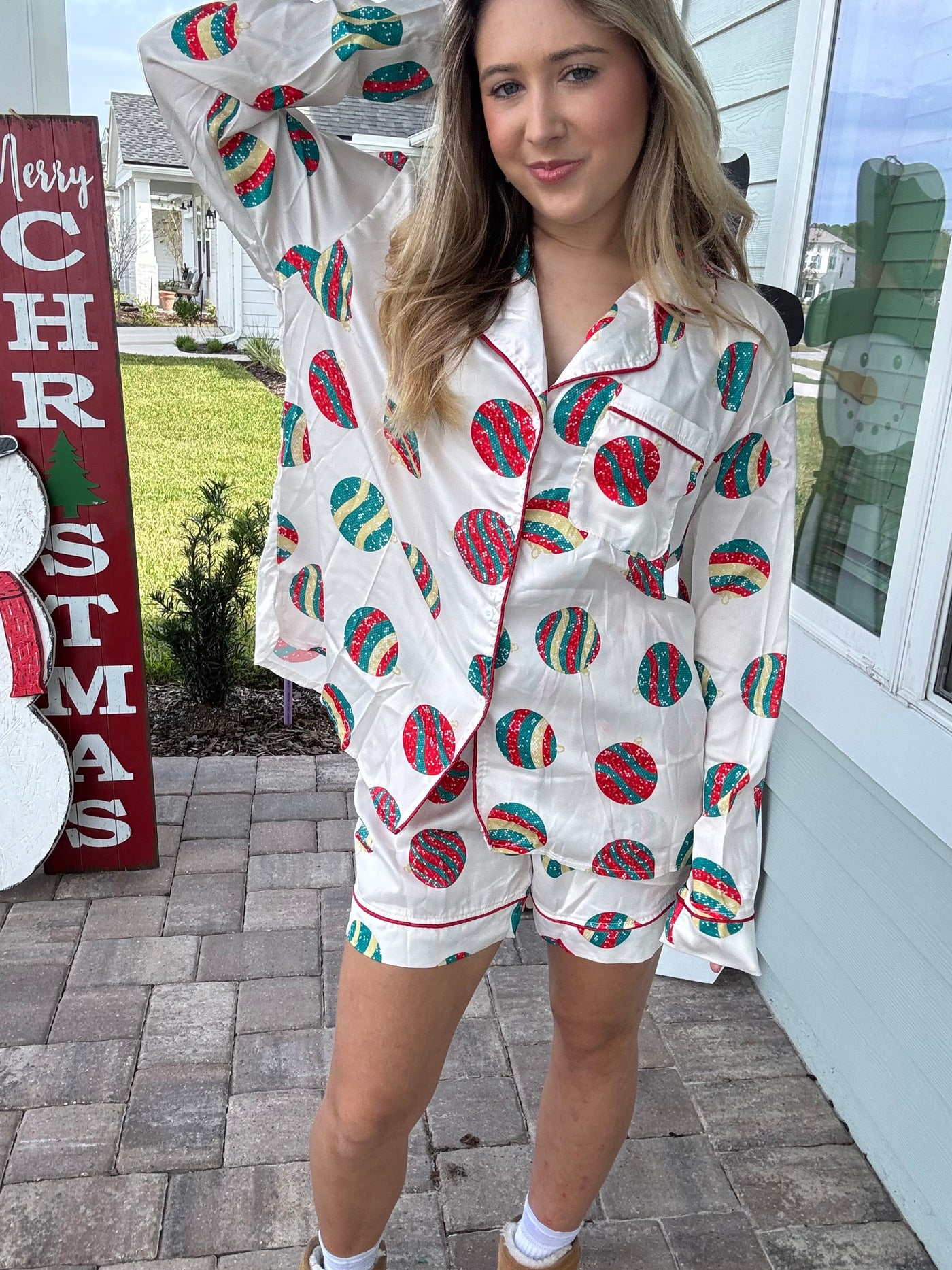 Christmas Satin Pajama Set