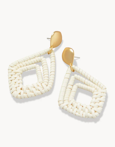 Spartina Jessie White Wicker Earrings