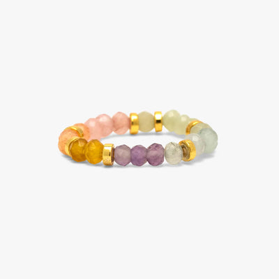 Pura Vida Ombre Rainbow Bead Stretch Ring