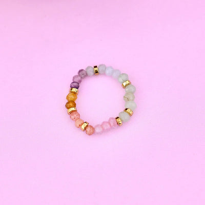 Pura Vida Ombre Rainbow Bead Stretch Ring