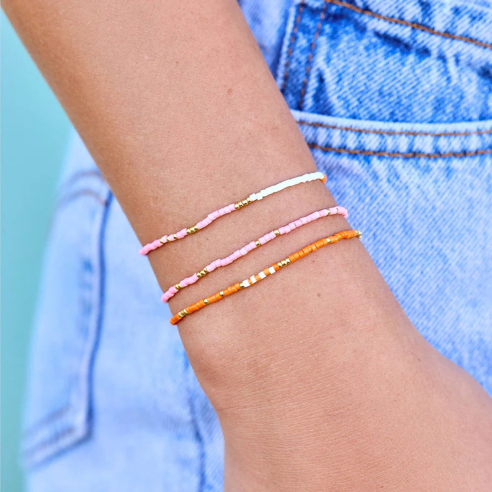 Pura Vida Sunset Vibes Seed Stretch Bracelet Set