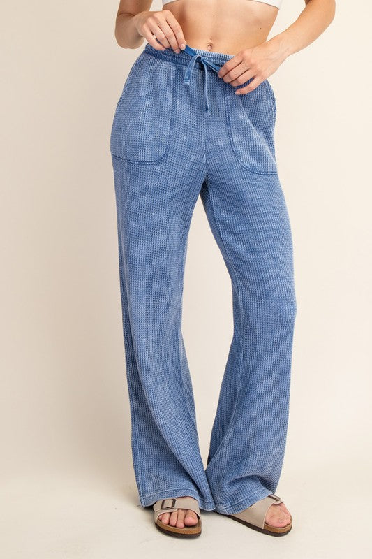 Mineral Washed Cotton Waffle Sweatpants