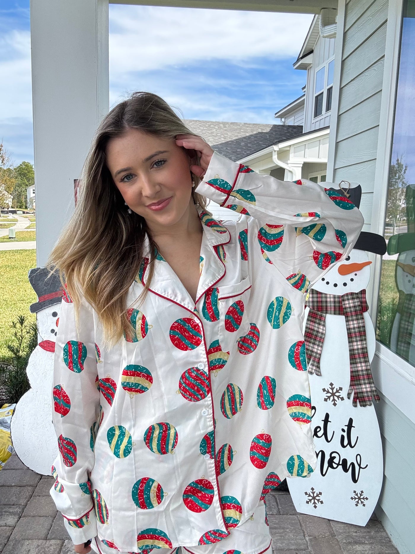 Christmas Satin Pajama Set