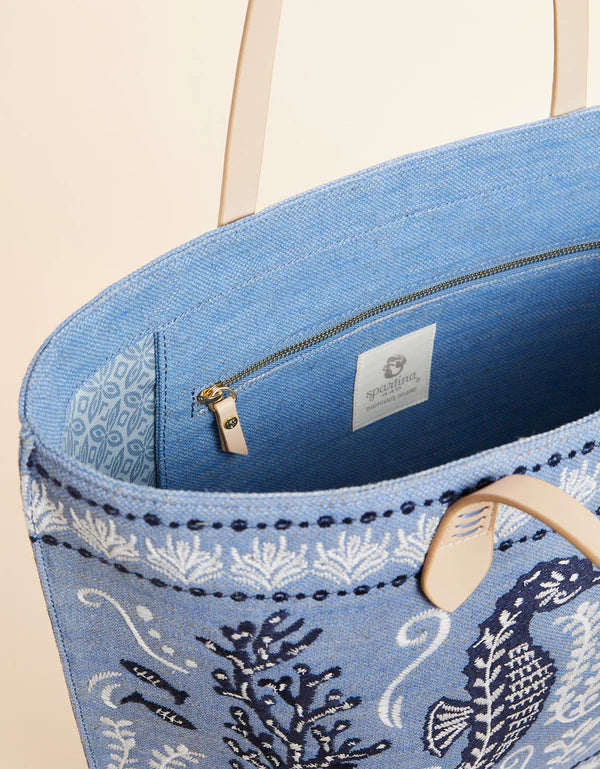 Spartina Fiesta Tote Seahorses