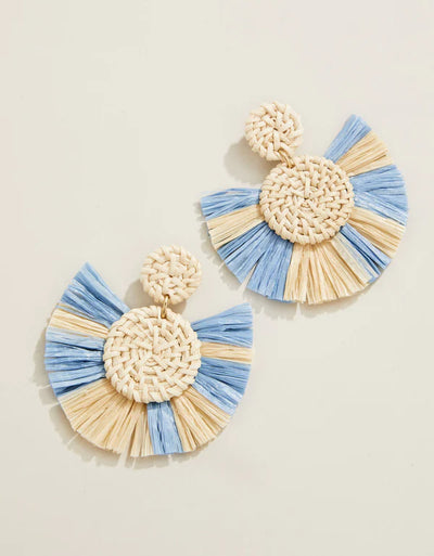 Spartina Callawassie Wicker Earrings Blue