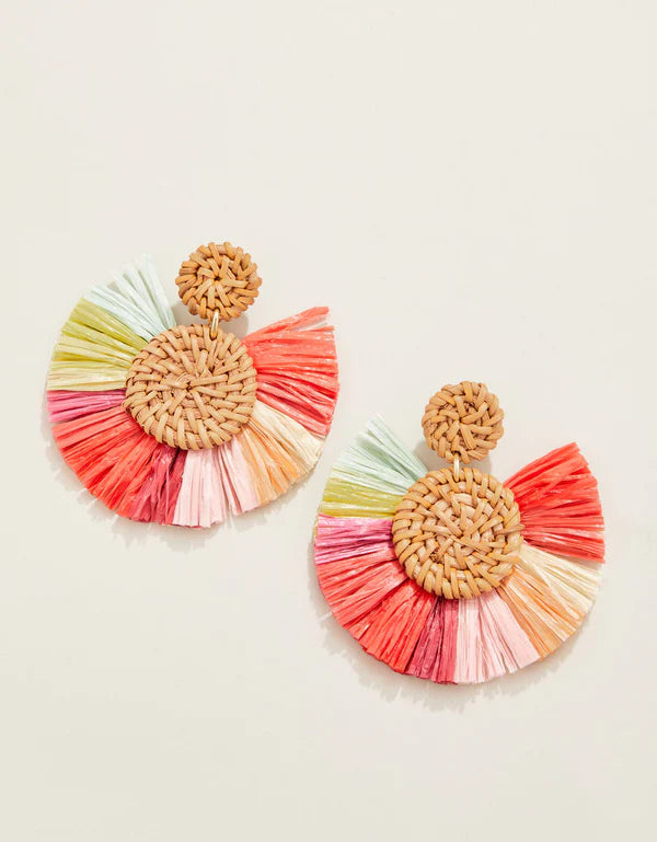 Spartina Callawassie Wicker Earrings Warm Multi Colored