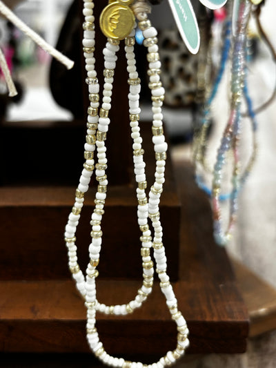 Lotus and Luna Beaded Anklet