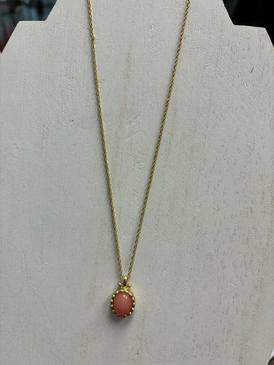 Spartina Nara Oval Necklace Pink