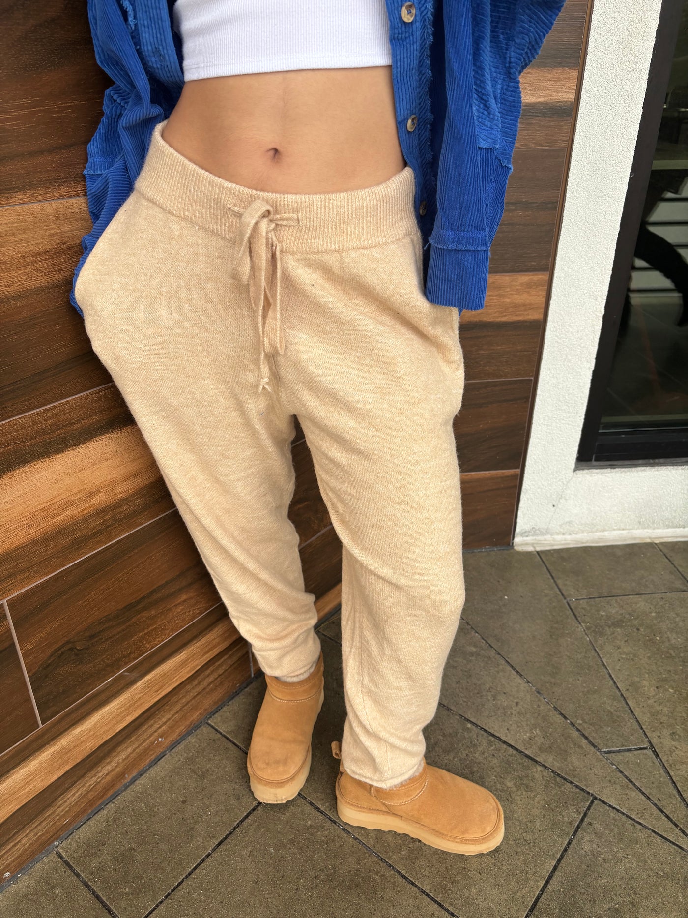 Taupe Soft Knit Joggers