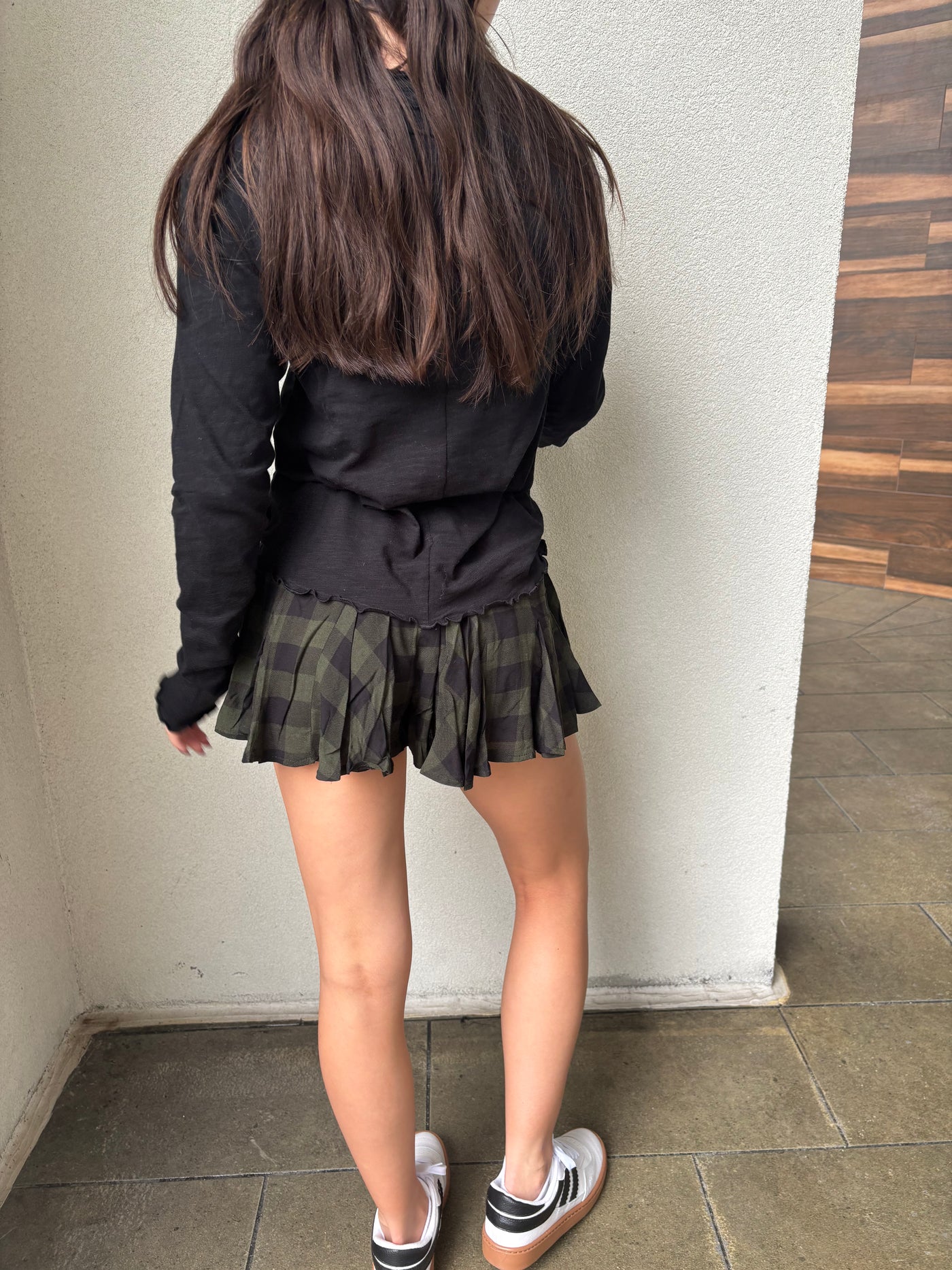 Plaid Ruffled Drawstring Shorts