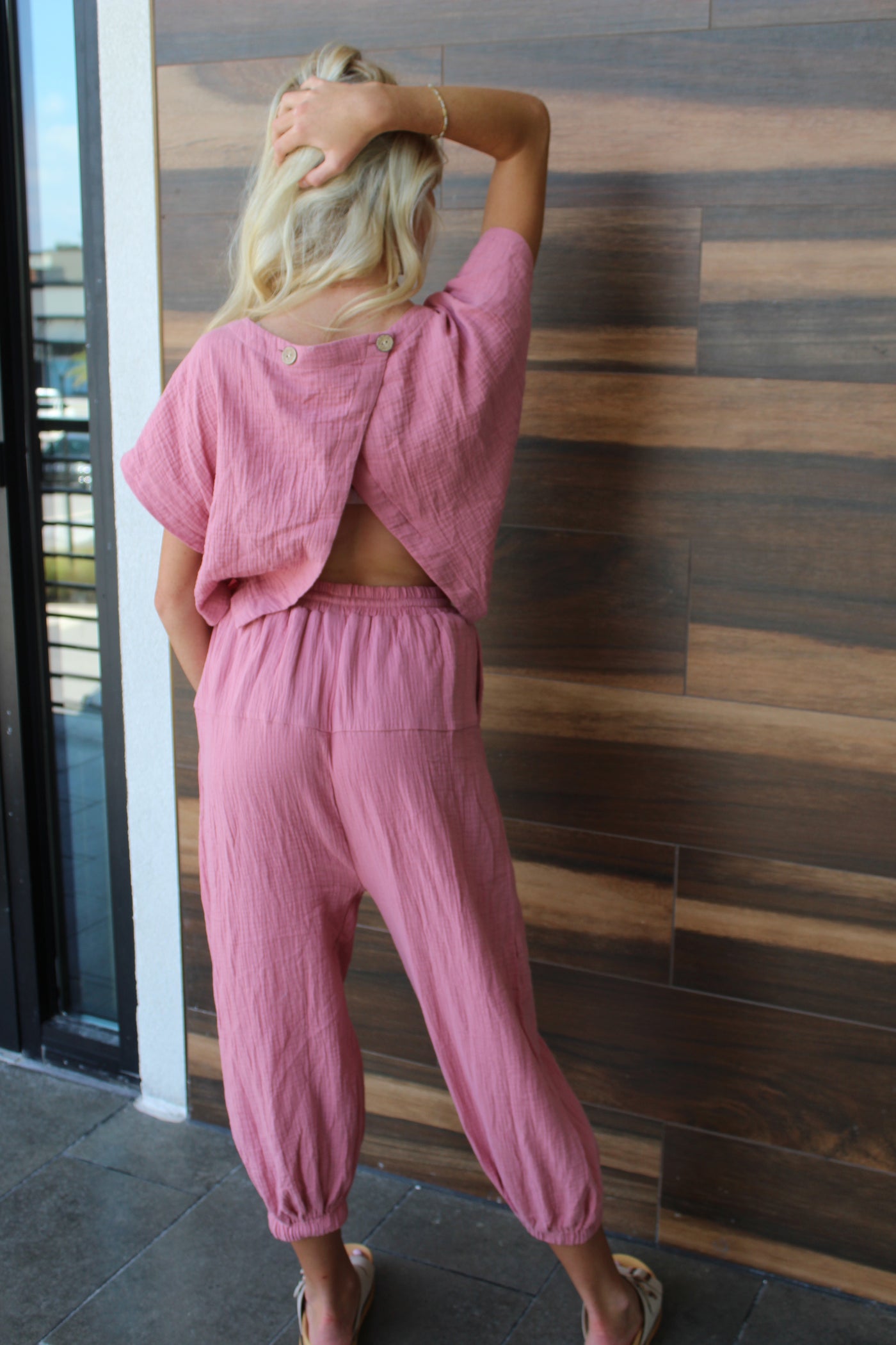 Relaxed Open Back Jumpsuit-Final Sale