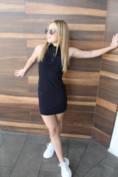 Sleeveless Button Down Mini Dress