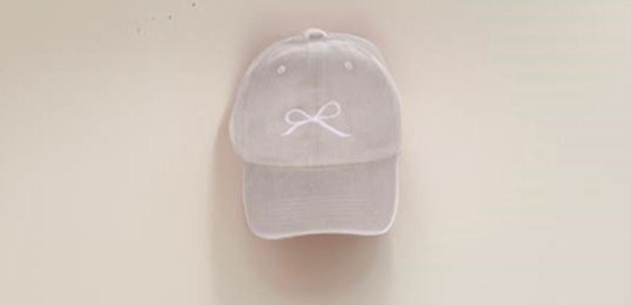 Coquette Ribbon Embroidered Washed Cotton Cap