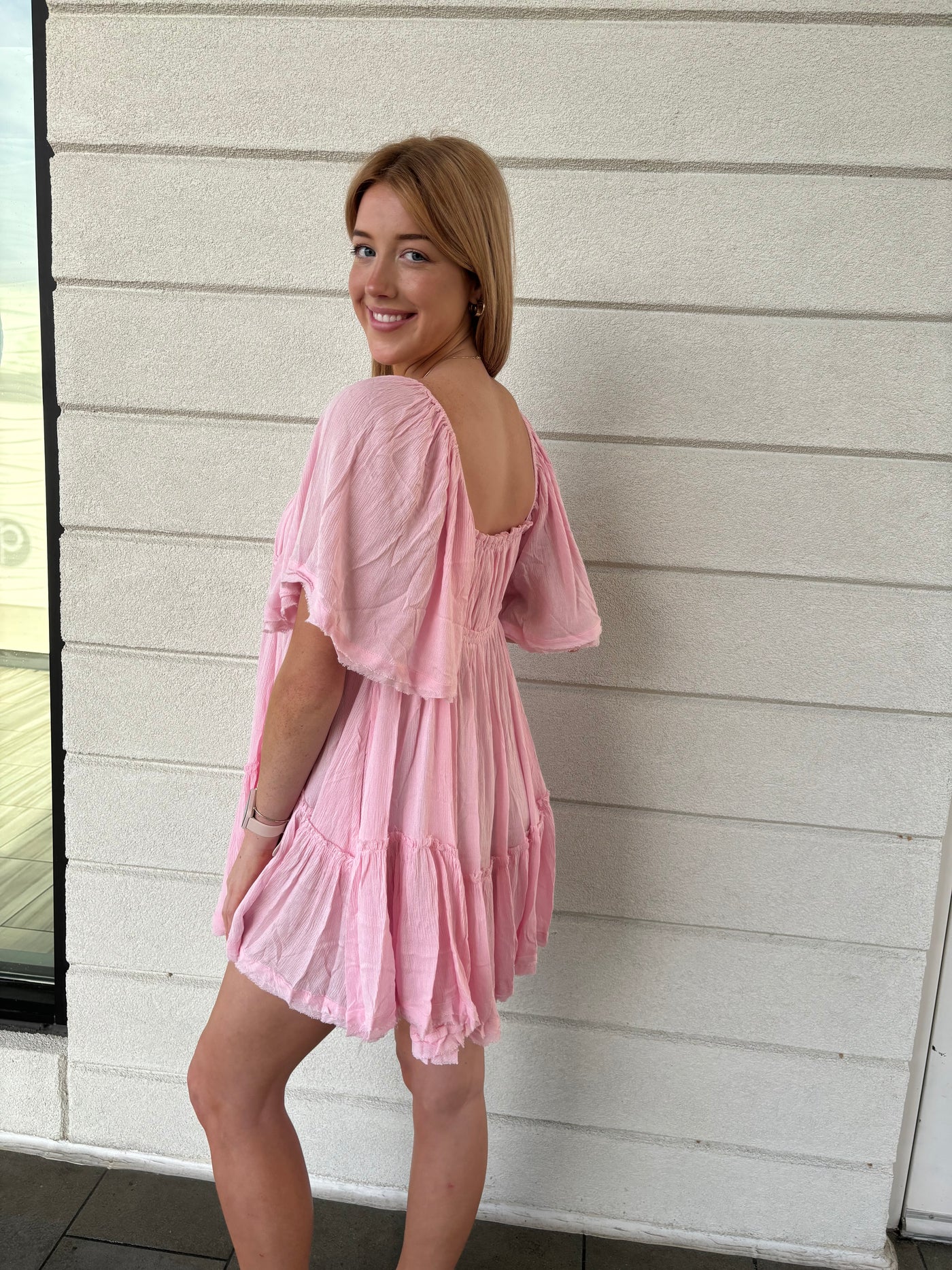 Ruffle Hem Mini Dress