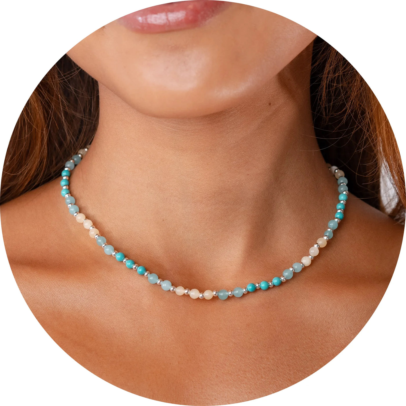 Lotus and Luna Anti-Anxiety + Healing 4mm Metal Accent Necklace
