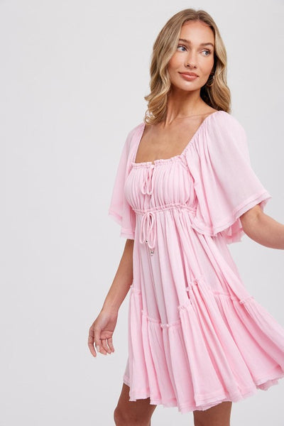 Ruffle Hem Mini Dress