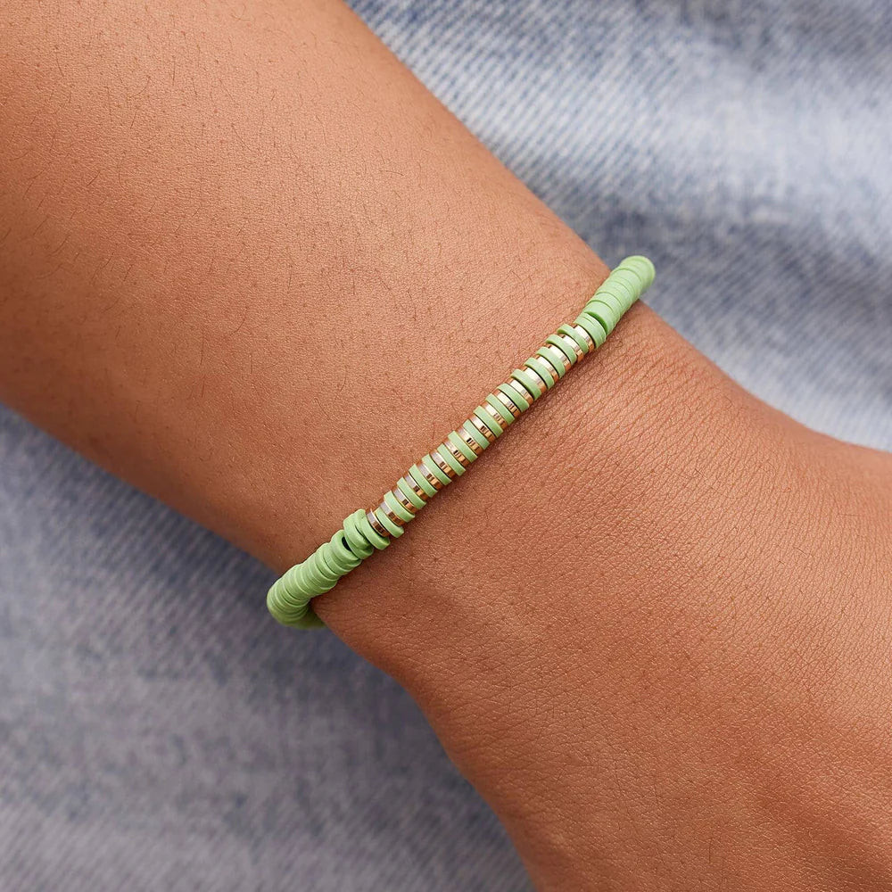 Pura Vida Heishi Disc & Metal Bracelet