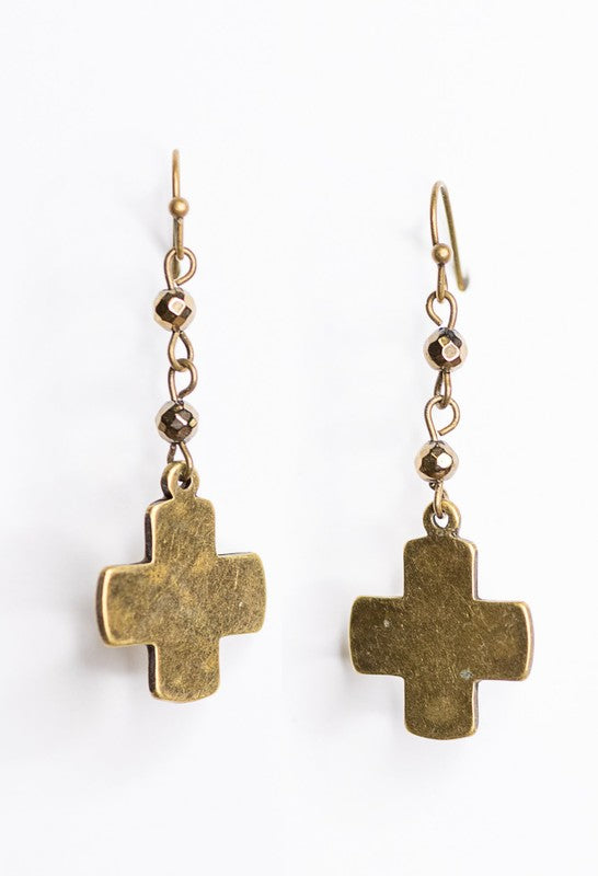 Cross Charm Earrings-Final Sale