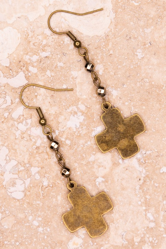 Cross Charm Earrings-Final Sale